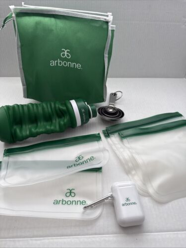 Arbonne Good To Be Green Set Löffel Löffel wiederverwendbar Strohhalm Trinkflasche, 5 Beutel