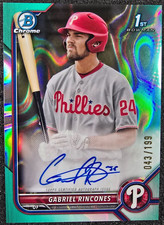 2022 Bowman Draft Chrome 1st Aqua Lava Refractor Auto /199 Gabriel Rincones