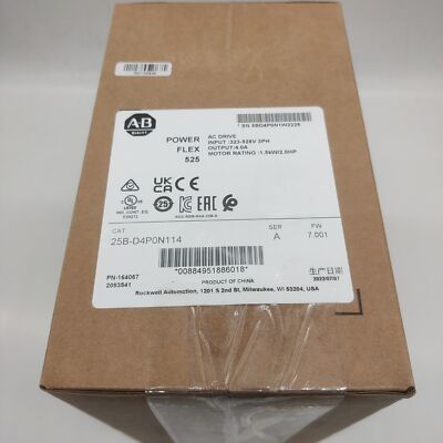AB 25B-D4P0N114 Allen Bradley PowerFlex 525 1.5kW 2Hp AC Drive New Sealed