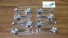 Window Cranks + Door Handles 8pc Kit Corvair Nova chrome knob w/ clips Chevelle