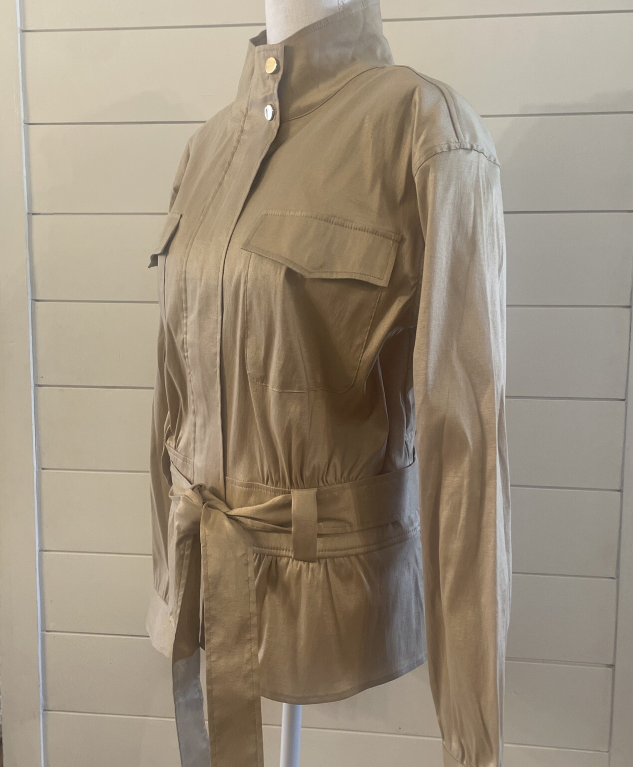 BEREK Large Gold Metallic Jacket Lightweight Zip - image 2