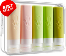 TSA Approved Travel Bottles 90ml BPA Free Silicone Leak Proof Container w Labels