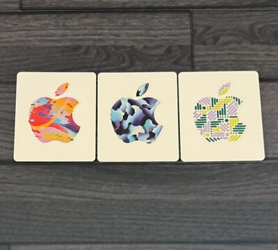 Official Apple Logo Decal Stickers | All 3 From Gift Cards) Abstract ...