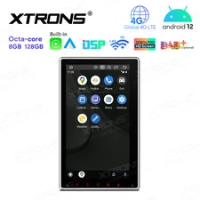 8+128GB Android DSP 10.1" HD QLED Rotatable Car Radio GPS Stereo CarPlay WiFi 4G