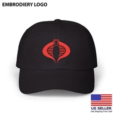 Gijoe Cobra Logo Adjustable Embrodiery Black Color Classic Dad Hat