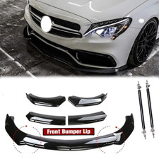 Front Bumper Lip Spoiler Splitter Glossy Black Body Kit For Mercedes-benz