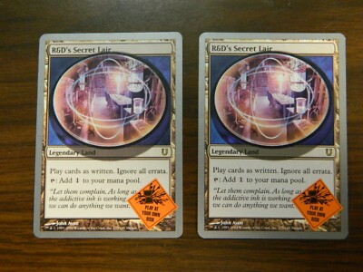 MTG Unhinged R&D's Secret Liar x2 Rare Land (#135) Unplayed Excellent - NM