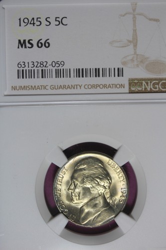 1945 - S NGC MS66 JEFFERSON NICKEL!! #B46038
