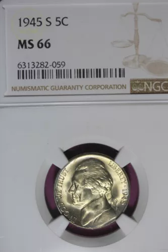 1945 - S NGC MS66 JEFFERSON NICKEL!!  #B46038