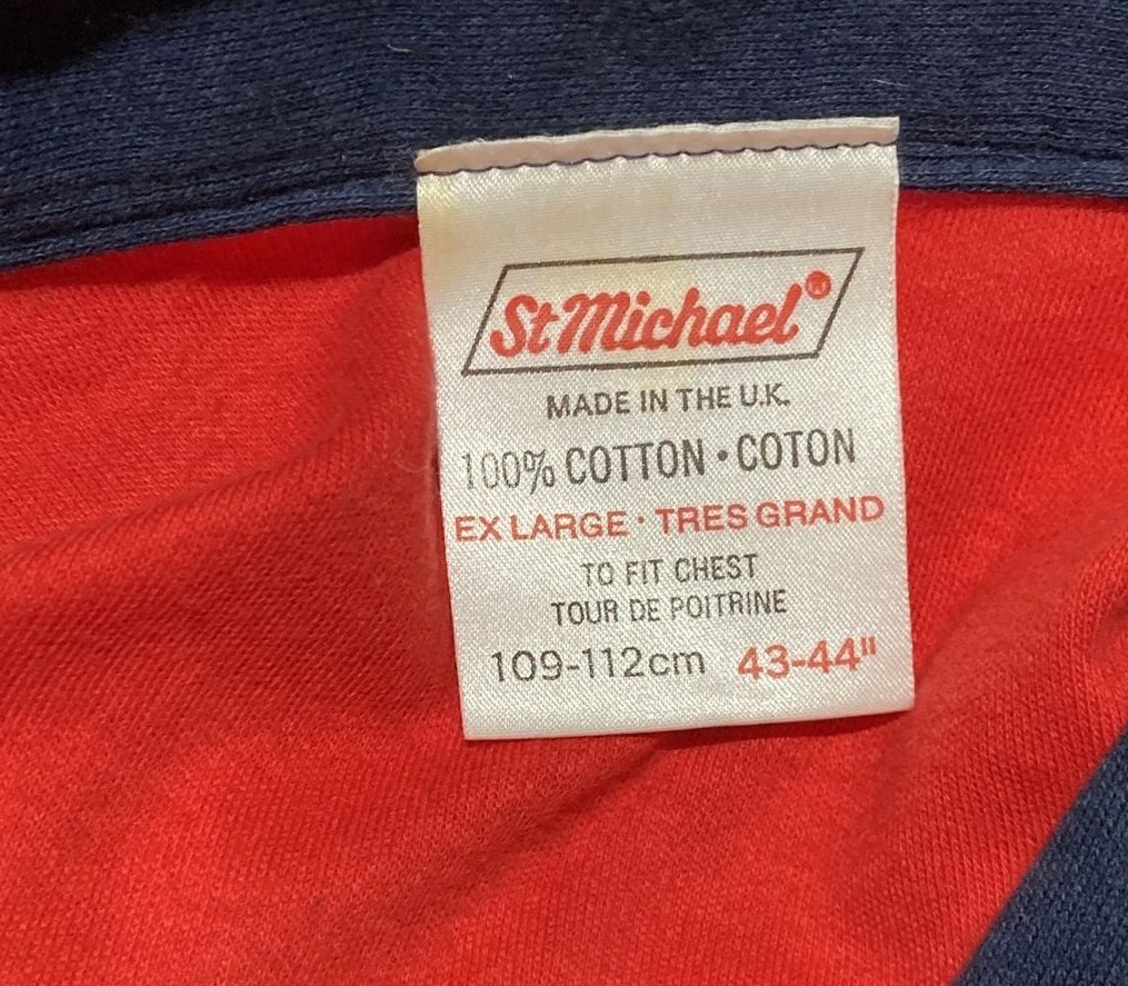 Vintage Navy Blue/Red M & S Top, 1970s/80s, 43-44" Chest - Northern Soul/Event 8