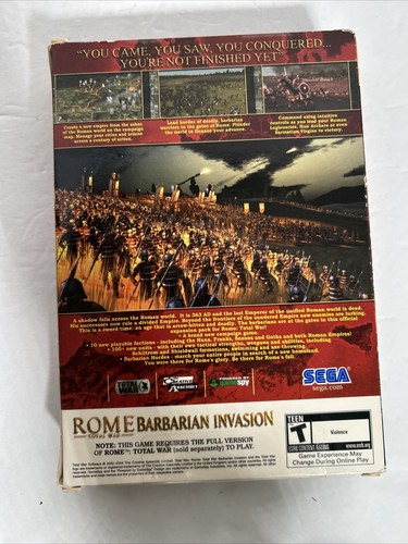 Roma: Total War - Invasione Barbarica (PC, 2005) - Nuovo! Sigillato! - Foto 2 di 4