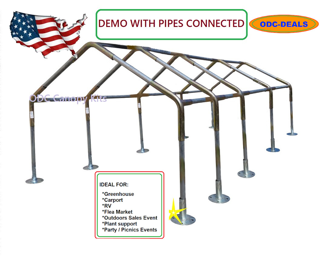 odc 18x40' Canopy Tent Kit w/Tarp 13/8" No Poles/Legs Carport Boat RV