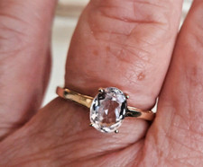 MAWI KUNSITE GEMSTONE 9 ct GOLD SOLITAIRE  RING 1.67 ct size 0 + Certificate