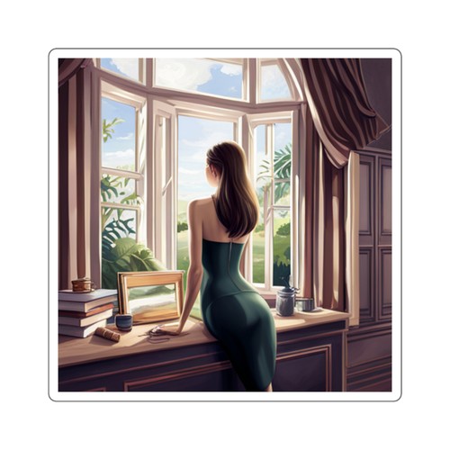 Daydreaming indoors only Square Stickers - Picture 2 of 3