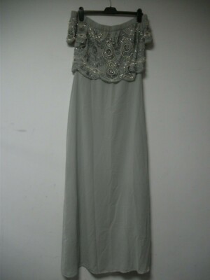 Maya Bardot Overlay Maxikleid mit Verzierung UK 16 JS003 CC 06