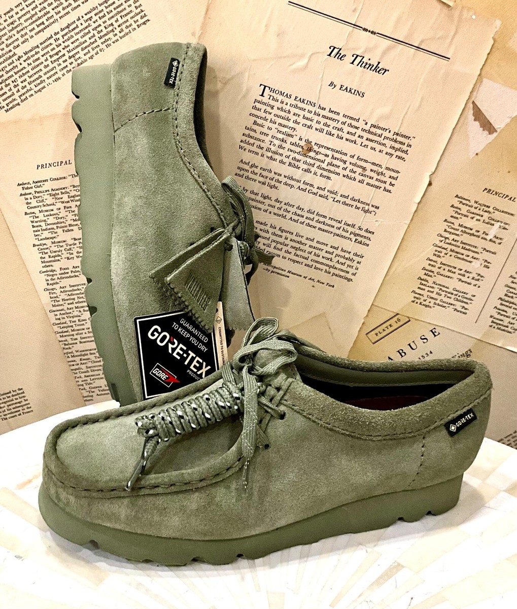 CLARKS Wallabee グリーンスエード 43 Clarks Originals Wallabee Pine Green Women's Casual Shoes 26169919