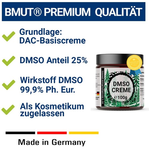 100g DMSO Creme Dimethylsulfoxid Ph. Eur. Reinheit Basiscreme im Glastiegel - Bild 2 von 8