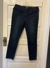 NWT FDJ French Dressing Olivia Mid-Rise Slim Leg Midnite Jeans Dark Womens Sz 14