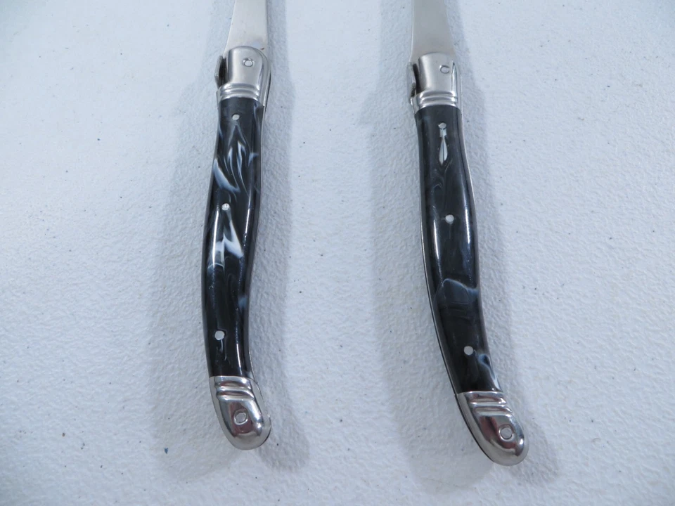 Juego de 2 cuchara y tenedor para servir ensalada vintage Laguiole Jean Dubost Francia Foto 4 de 4