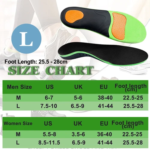 Orthotic Shoe Insoles Inserts Flat Feet High Arch Support Sports For Men & Women - Picture 15 of 25