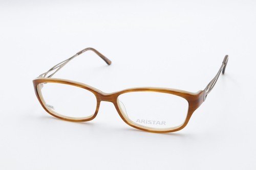 ARISTAR by Charmant AR18423 558 Brown on Bone Horn 54-15-135 Frames w/Case G464 - Picture 2 of 12