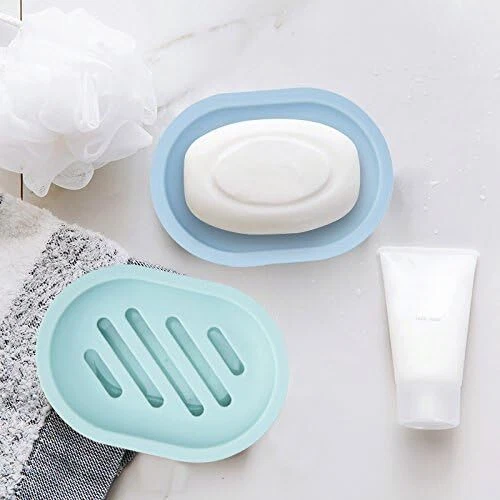 Bathroom Water Draining Soap Dish Case Holder Drainer Soap Saver Storage Box New - Image 4 of 4