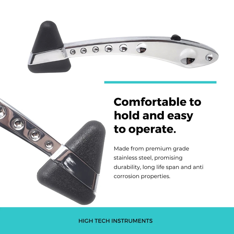 Martillo reflejo diagnóstico mango ergonómico acero inoxidable cabeza de goma EMS, enfermera Foto 2 de 4