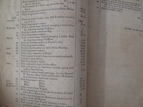 Orig Doc 1814 Expenses Tunis Africa Algiers Consuls Tangier Barbary 6 Fld Chart - Imagen 4 de 8