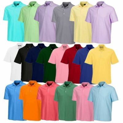 NEW MENS Greg Norman PRO SERIES Play Dry MICRO Pique SOLID Polo Golf SHIRT, $65
