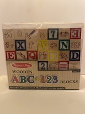 Melissa  Doug Wooden Toy - Set Of 50 ABC-123 Wooden Blocks Open Box New