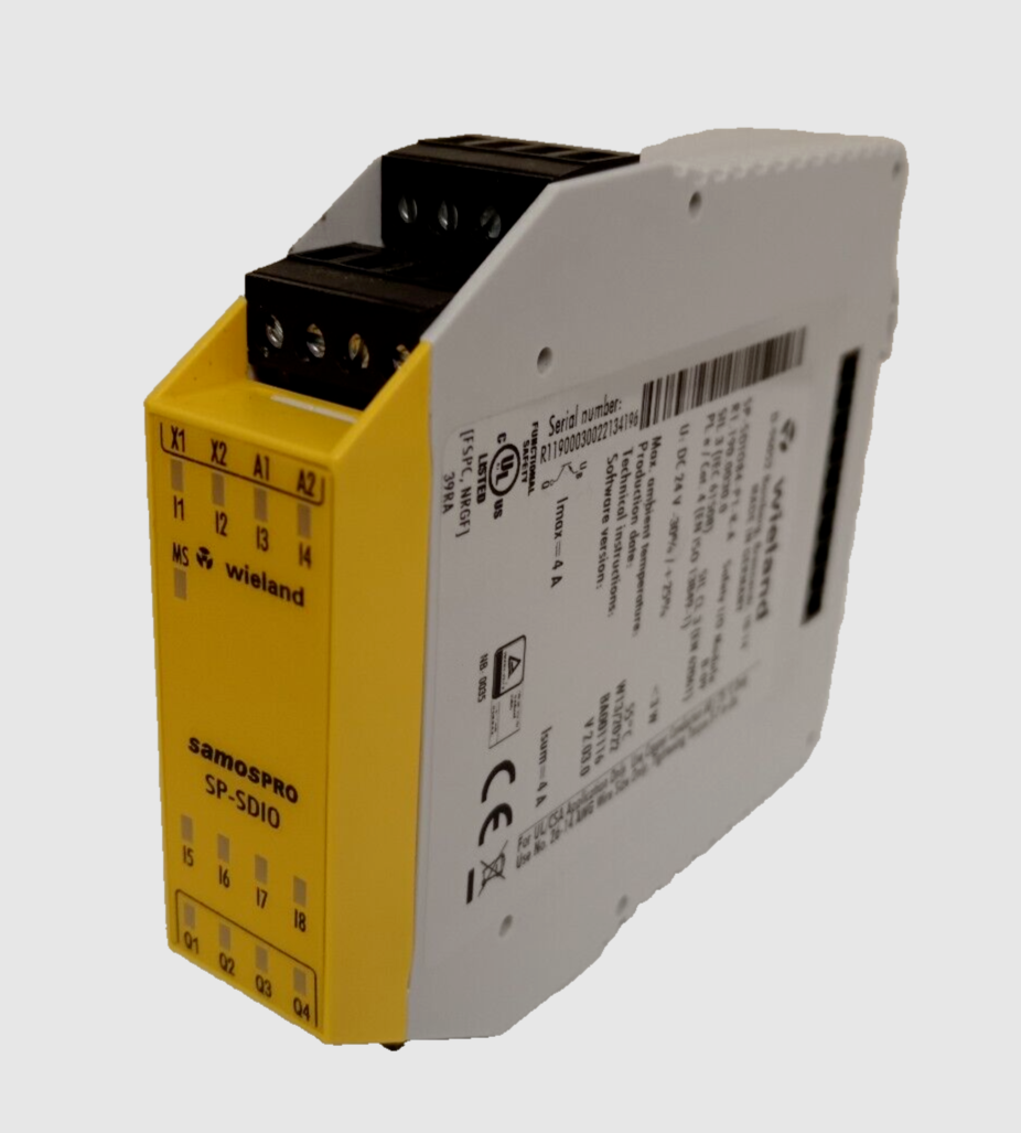 Wieland SP-SDIO84-P1-K Series Input/Output Module, 8 Inputs, 4 Outputs, 24 V dc