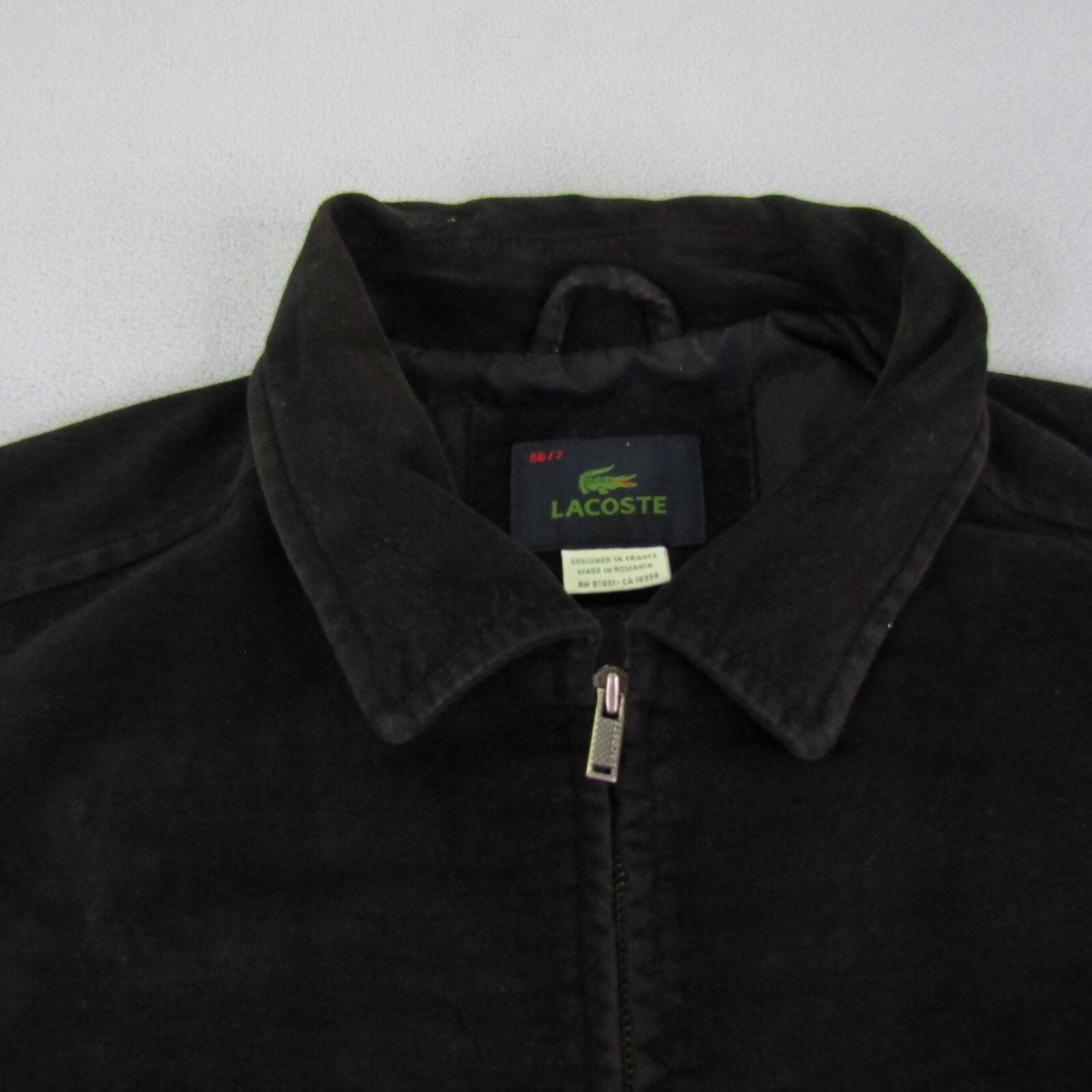 Vintage Lacoste Jacket Mens XL size 7 Black Suede Zip Up Vintage Lacoste Jacket Mens XL size 7 Black Suede Zip Up