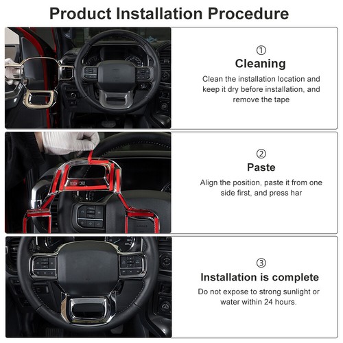 Cubierta de volante cromada decoración para accesorios Ford F150 2021-2023 - Imagen 6 de 9