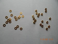 BRASS  HEX NUTS.  8/32 WITH NO.8 FLAT WASHERS 20 PCS. EACH. NEW
