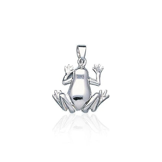 Pendentif Grenouille En Argent Sterling 925 – Animal Totem Nature – Bijou Mignon – Neuf Avec étiquettes