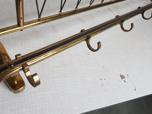 Garderobe Metall Messing Hutablage Hakenleiste 50er Jahre Vintage - Bild 10 von 18