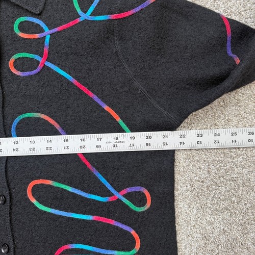 Cardigan Sag Harbor 100% lana cotta donna XL nero art made in Australia - Foto 11 di 12