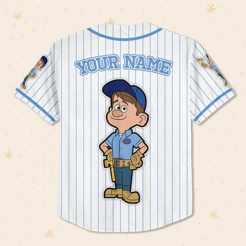 Custom Disney Wreck it Ralph Felix Simple Stripe, Custom Baseball Jersey