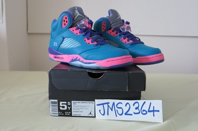 Chicas Nike Air Jordan 5 Retro GS Verde Rosa Púrpura 5.5Y 5UK 38EUR 24CM  36BR Nuevo | eBay