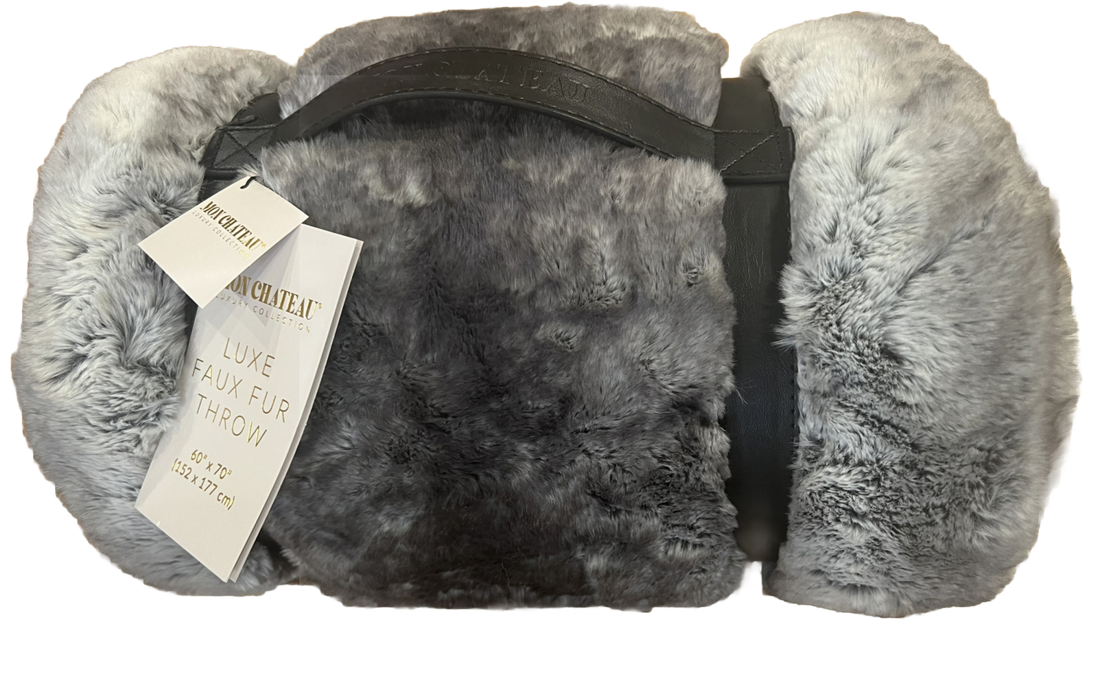 Mon Chateau Luxury Collection Faux Fur Throw/Blanket 60 X 70 Gray Brand