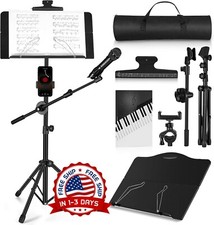 Atril plegable para partituras con soporte para partituras y bolsa de transporte