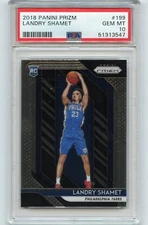 2018-19 PANINI PRIZM #199 LANDRY SHAMET ROOKIE CARD RC, 76ERS - PSA 10 (13547)