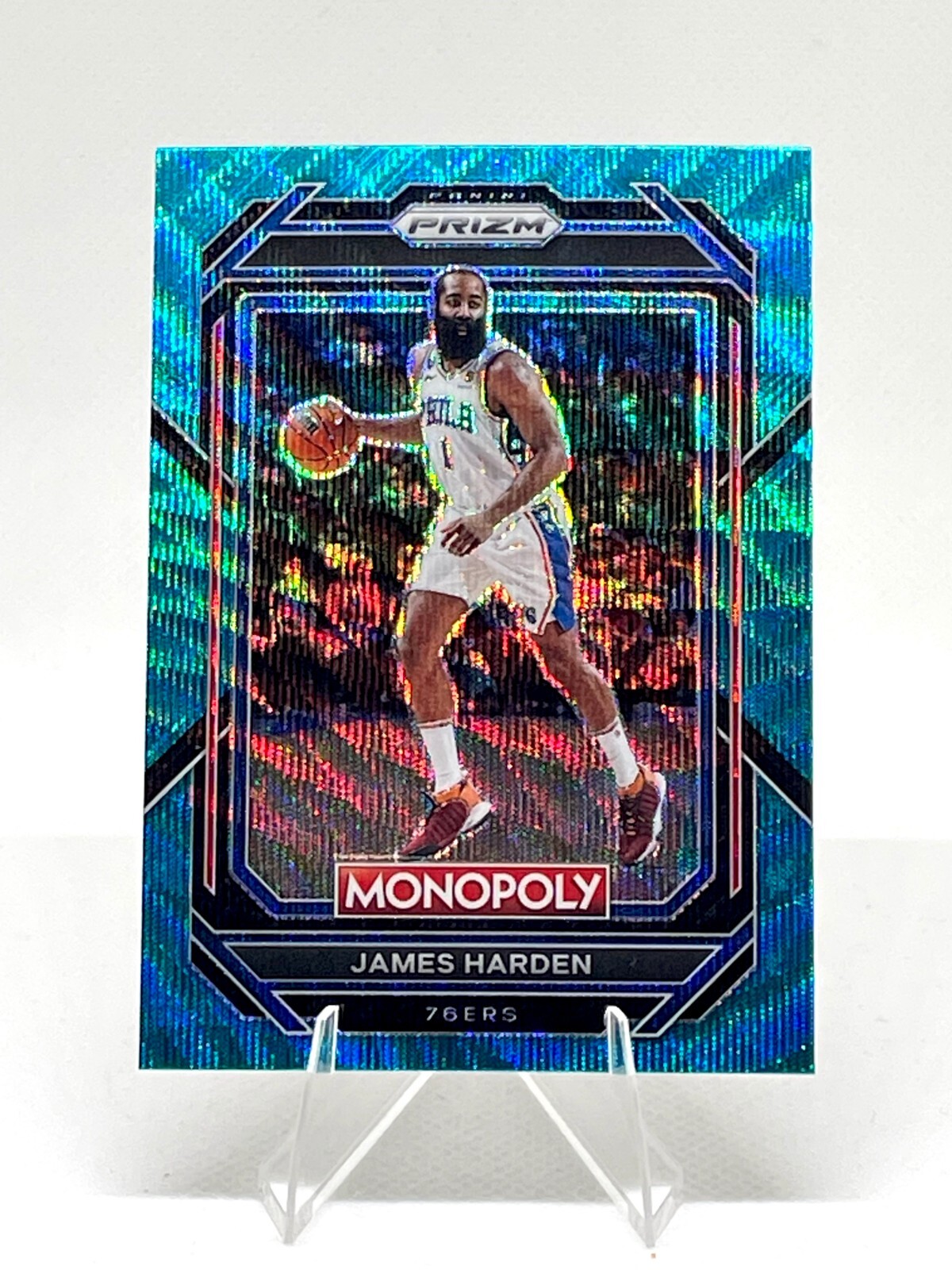 2022-23 Panini Prizm Monopoly James Harden #68 Teal Wave Prizm 76ers LA Clippers