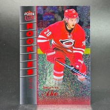 2016-17 Fleer Showcase Hockey #U7 Sebastian Aho Rookie Platinum Medallion /99 RC