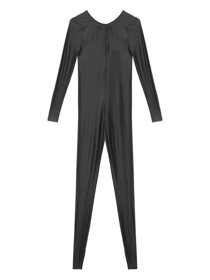 Herren Öl Glänzende Overall Jumpsuit Langarm Einteiler Ganzkörper