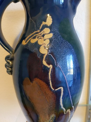 Vintage Signed Marshall Pottery Pitcher Decanter Carafe - Picture 5 of 10