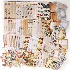 200 Pcs Vintage Junk Journal Supplies Scrapbooking Kit for Art Collage Album