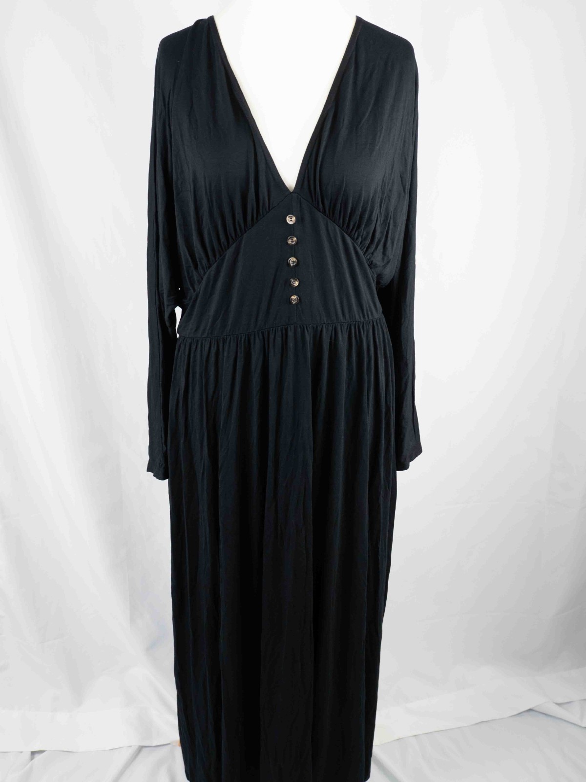 Asos Design Curve Black Long Sleeve Size 18 Dress Pre-Owned image 2