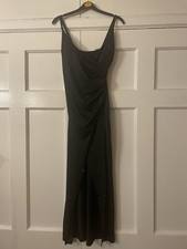 Black Sparkly Midi Dress Stretch Bodycon Slip Evening Party Sleeveless