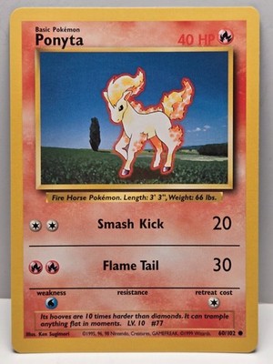 (2) Ponyta 060/102 Base Set Regular - NM - US Seller
